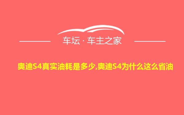 奥迪S4真实油耗是多少,奥迪S4为什么这么省油