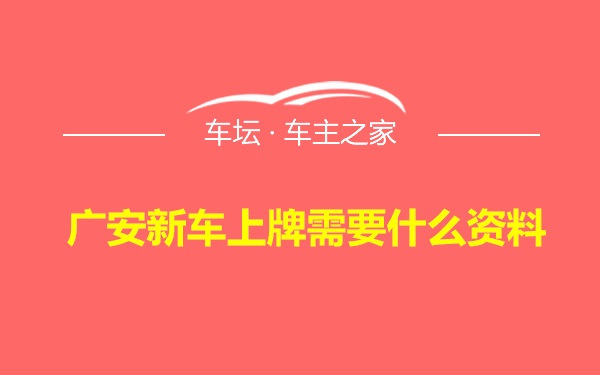 广安新车上牌需要什么资料