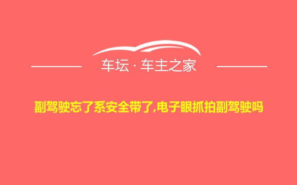 副驾驶忘了系安全带了,电子眼抓拍副驾驶吗