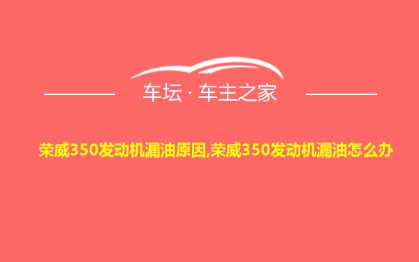 荣威350发动机漏油原因,荣威350发动机漏油怎么办