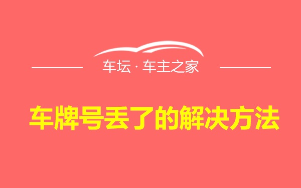 车牌号丢了的解决方法