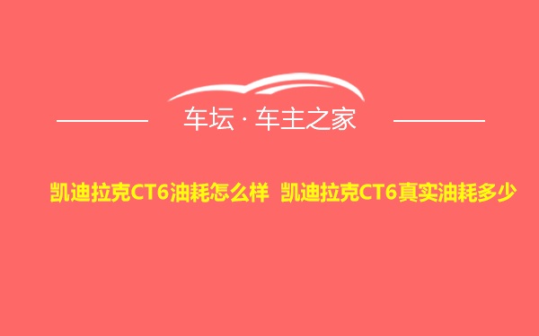 凯迪拉克CT6油耗怎么样 凯迪拉克CT6真实油耗多少