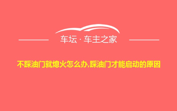 不踩油门就熄火怎么办,踩油门才能启动的原因