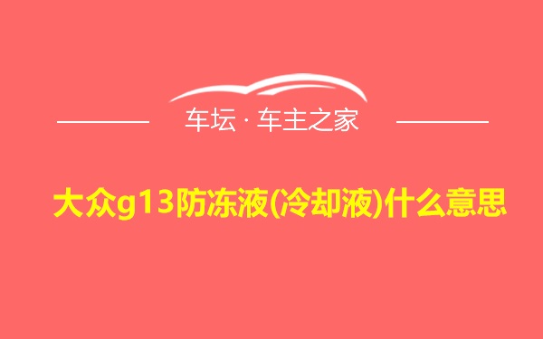 大众g13防冻液(冷却液)什么意思