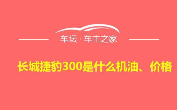 长城捷豹300是什么机油、价格