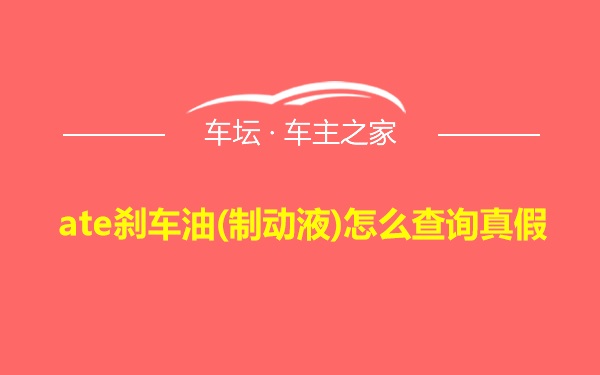 ate刹车油(制动液)怎么查询真假