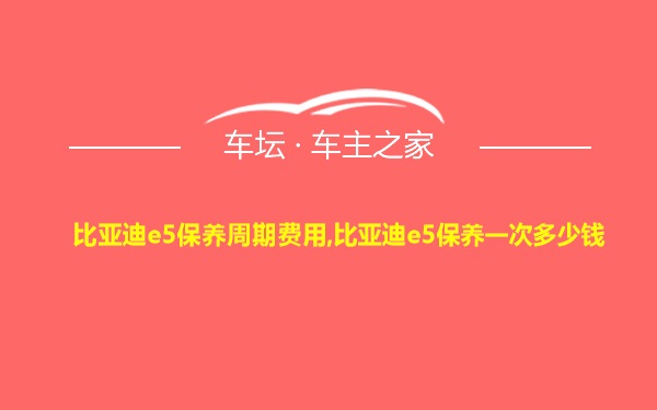 比亚迪e5保养周期费用,比亚迪e5保养一次多少钱