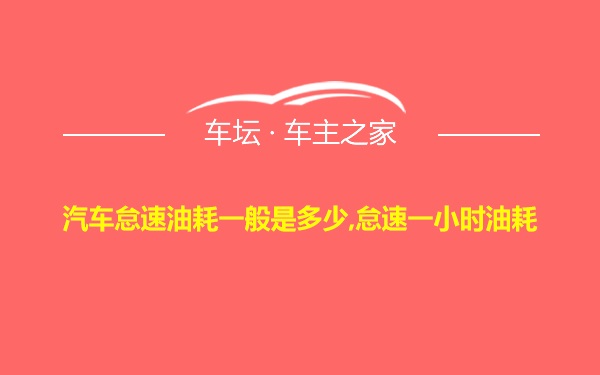 汽车怠速油耗一般是多少,怠速一小时油耗