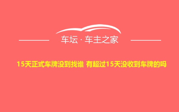 15天正式车牌没到找谁 有超过15天没收到车牌的吗