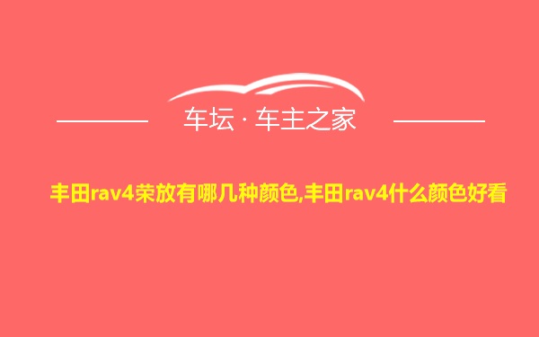 丰田rav4荣放有哪几种颜色,丰田rav4什么颜色好看