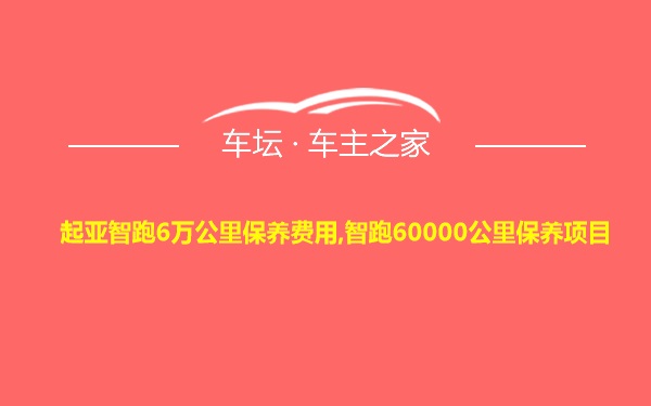 起亚智跑6万公里保养费用,智跑60000公里保养项目