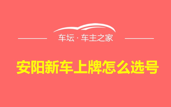 安阳新车上牌怎么选号