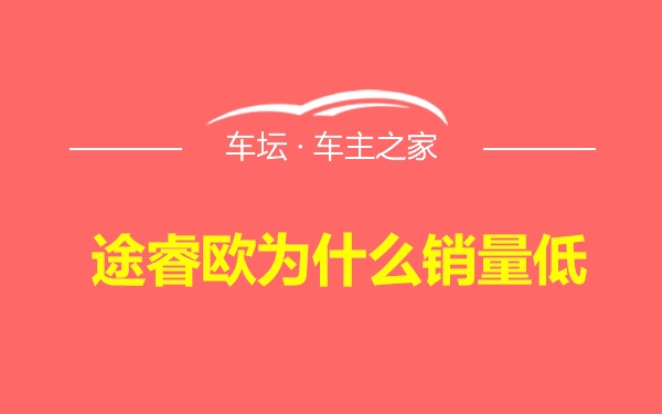 途睿欧为什么销量低