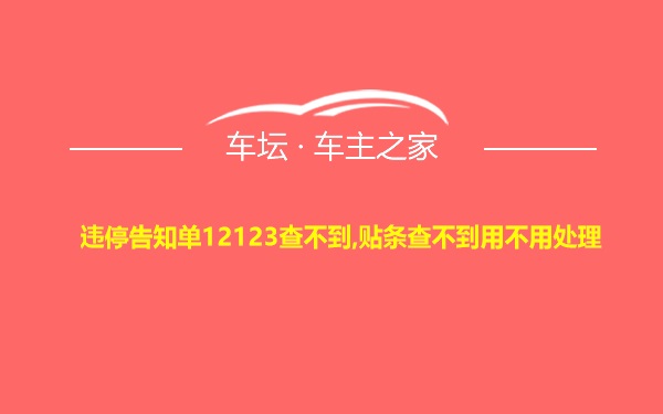 违停告知单12123查不到,贴条查不到用不用处理