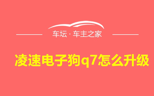 凌速电子狗q7怎么升级