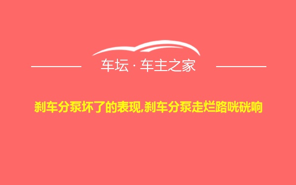 刹车分泵坏了的表现,刹车分泵走烂路咣硄响