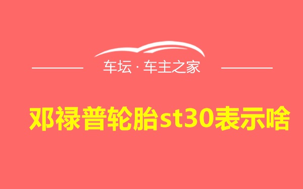 邓禄普轮胎st30表示啥