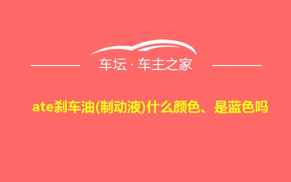 ate刹车油(制动液)什么颜色、是蓝色吗