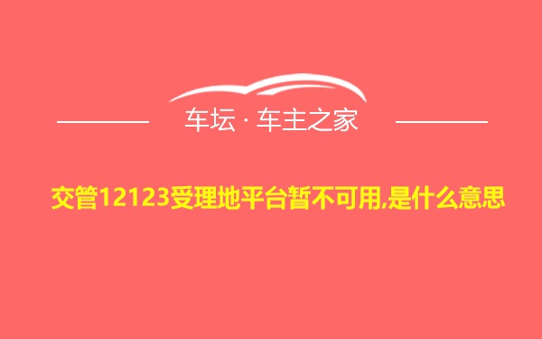 交管12123受理地平台暂不可用,是什么意思