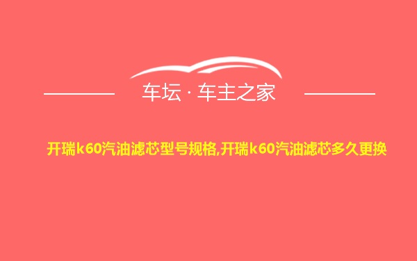 开瑞k60汽油滤芯型号规格,开瑞k60汽油滤芯多久更换