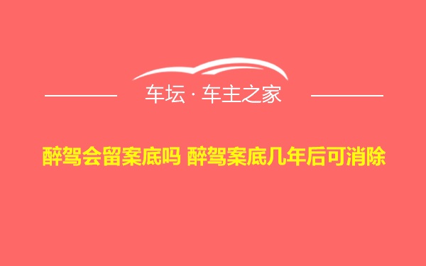 醉驾会留案底吗 醉驾案底几年后可消除