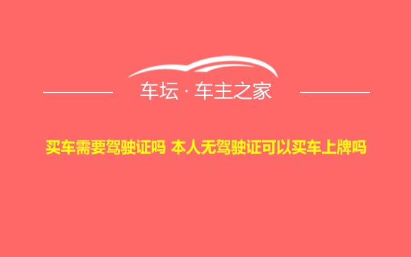 买车需要驾驶证吗 本人无驾驶证可以买车上牌吗