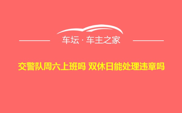 交警队周六上班吗 双休日能处理违章吗