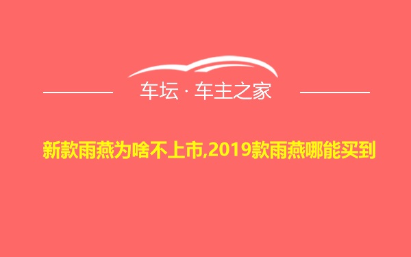 新款雨燕为啥不上市,2019款雨燕哪能买到