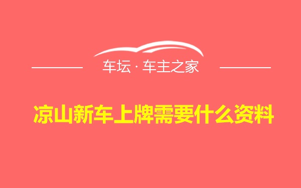 凉山新车上牌需要什么资料