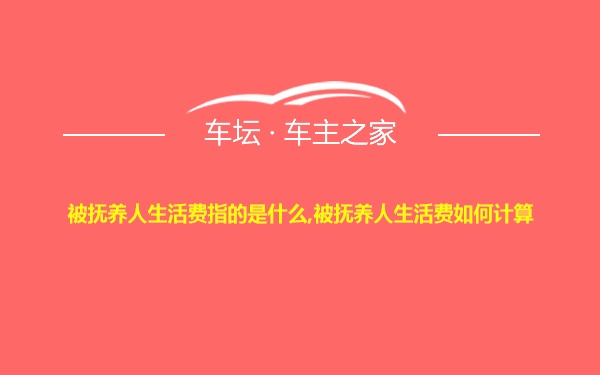 被抚养人生活费指的是什么,被抚养人生活费如何计算