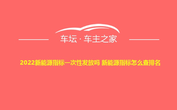 2022新能源指标一次性发放吗 新能源指标怎么查排名