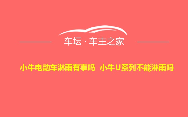 小牛电动车淋雨有事吗 小牛U系列不能淋雨吗