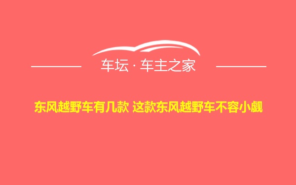 东风越野车有几款 这款东风越野车不容小觑