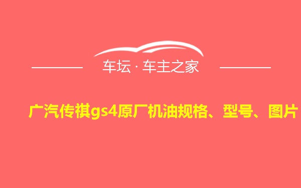 广汽传祺gs4原厂机油规格、型号、图片