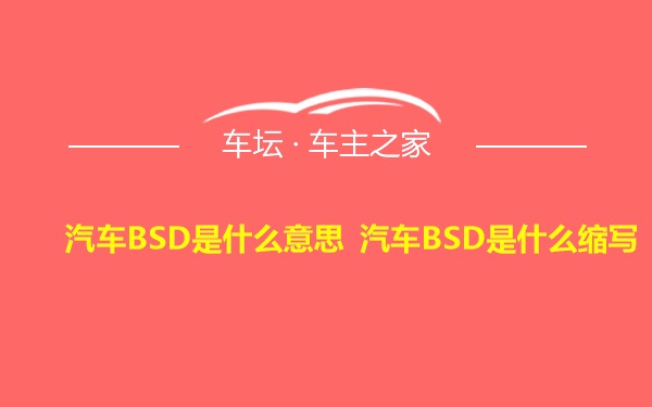 汽车BSD是什么意思 汽车BSD是什么缩写