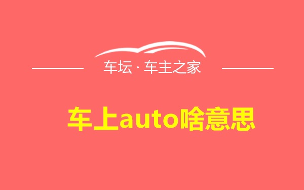 车上auto啥意思