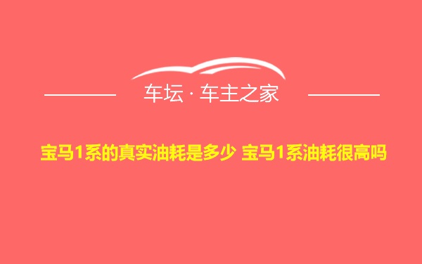 宝马1系的真实油耗是多少 宝马1系油耗很高吗