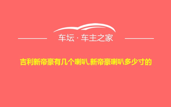 吉利新帝豪有几个喇叭,新帝豪喇叭多少寸的