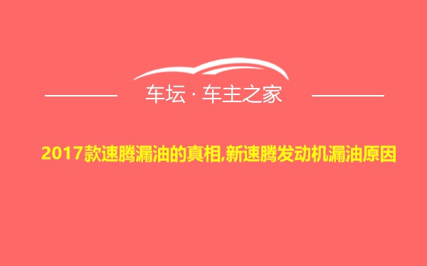 2017款速腾漏油的真相,新速腾发动机漏油原因