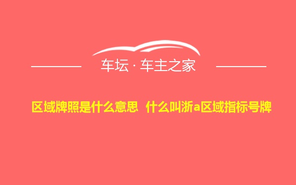 区域牌照是什么意思 什么叫浙a区域指标号牌