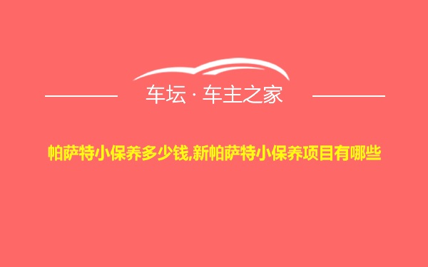 帕萨特小保养多少钱,新帕萨特小保养项目有哪些