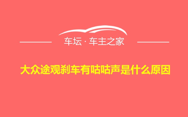 大众途观刹车有咕咕声是什么原因