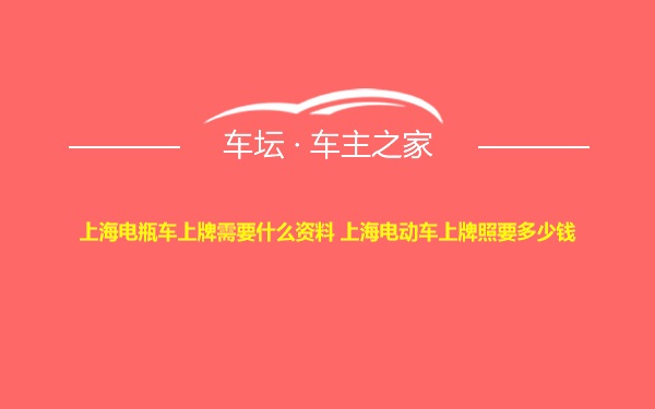 上海电瓶车上牌需要什么资料 上海电动车上牌照要多少钱