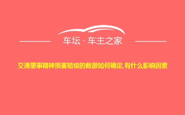 交通肇事精神损害赔偿的数额如何确定,有什么影响因素