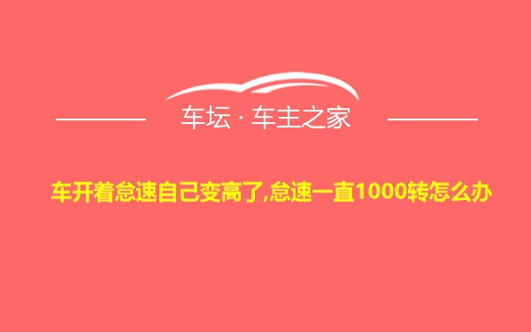 车开着怠速自己变高了,怠速一直1000转怎么办