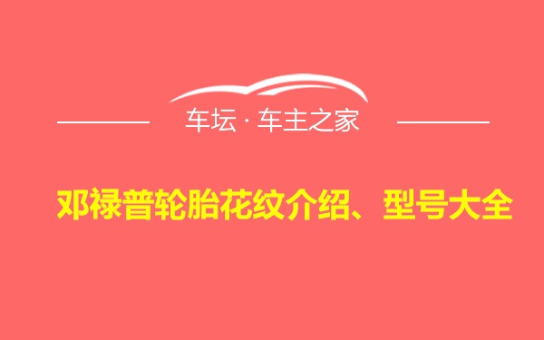 邓禄普轮胎花纹介绍、型号大全