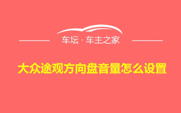 大众途观方向盘音量怎么设置