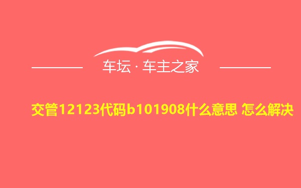 交管12123代码b101908什么意思 怎么解决