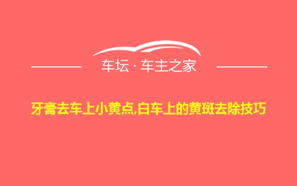 牙膏去车上小黄点,白车上的黄斑去除技巧