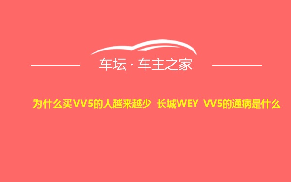 为什么买VV5的人越来越少 长城WEY VV5的通病是什么